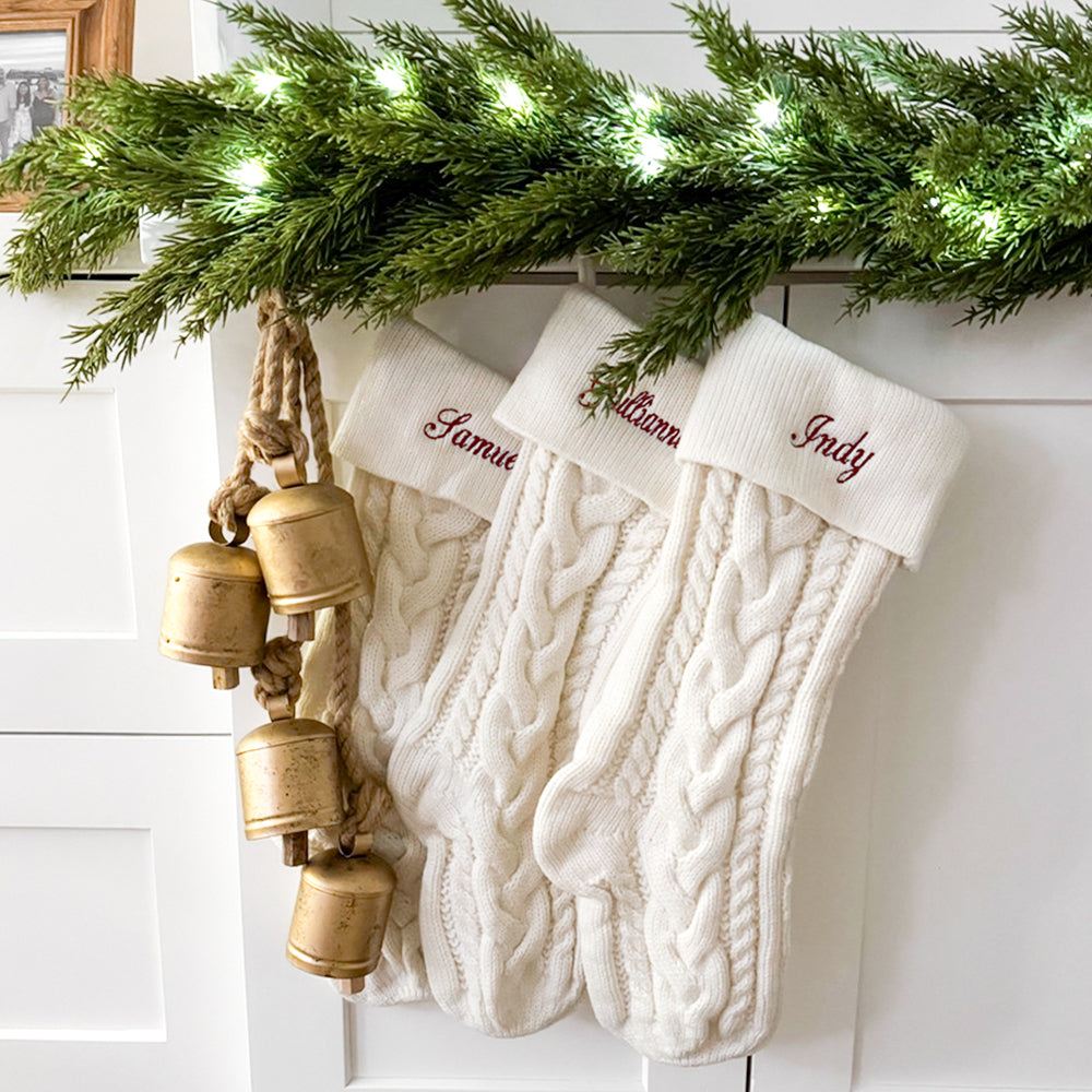 ivory stockings on mantle