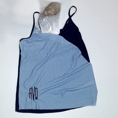 BLOOPER SWIM: Monogrammed Ruched Tankini