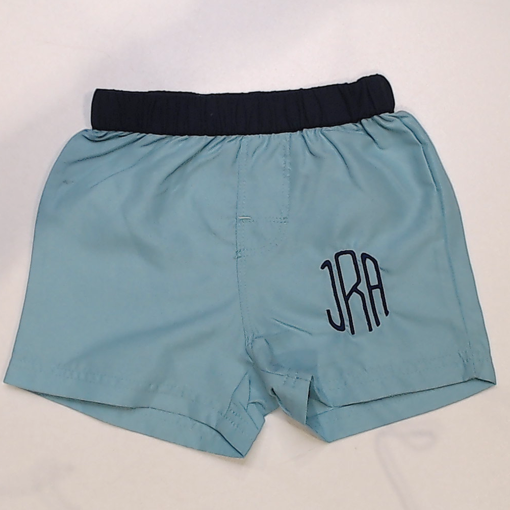 BLOOPER KIDS: Monogrammed Boys Swim Trunks