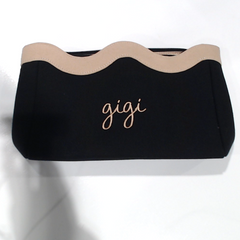 BLOOPER BAG Monogrammed Wavy Top Cosmetic Bag