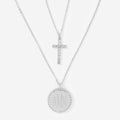 Monogrammed Kids Cross Necklace | Silver
