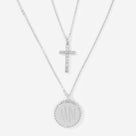Monogrammed Kids Cross Necklace | Silver