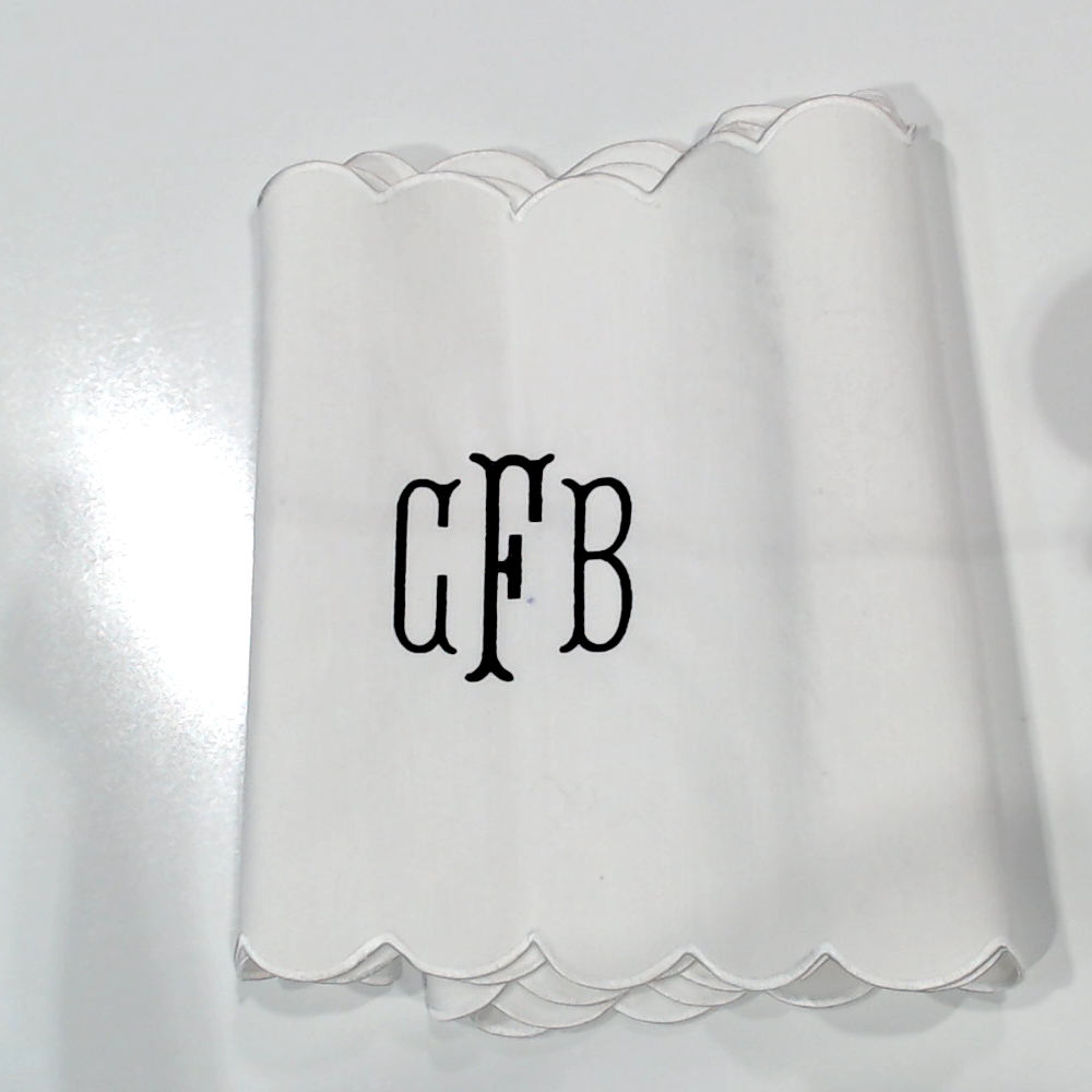 BLOOPER ACCESSORY: Monogrammed Scalloped Table Runner