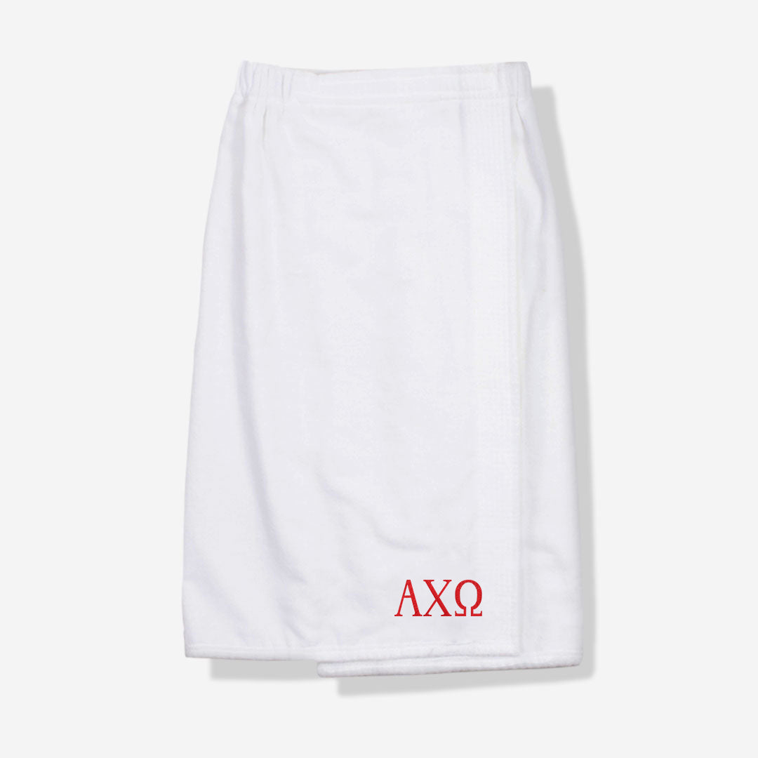 Alpha Chi Omega Towel Wrap | Custom Sorority Shower Wrap