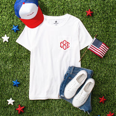 white short sleeve shirt flatlay