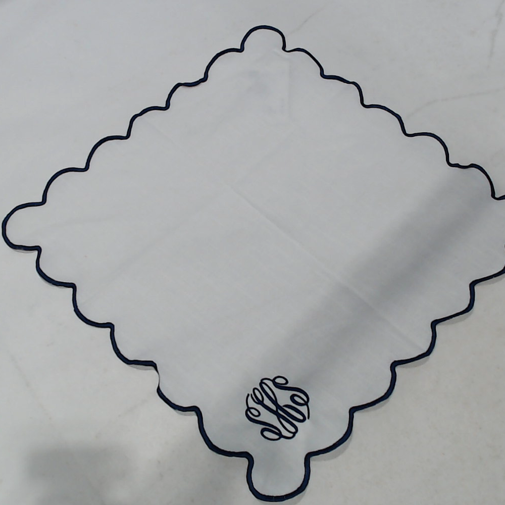 BLOOPER ACCESSORY: Monogrammed Scalloped Napkin