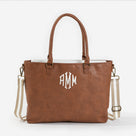 Monogrammed Laptop Tote Bag | Brown