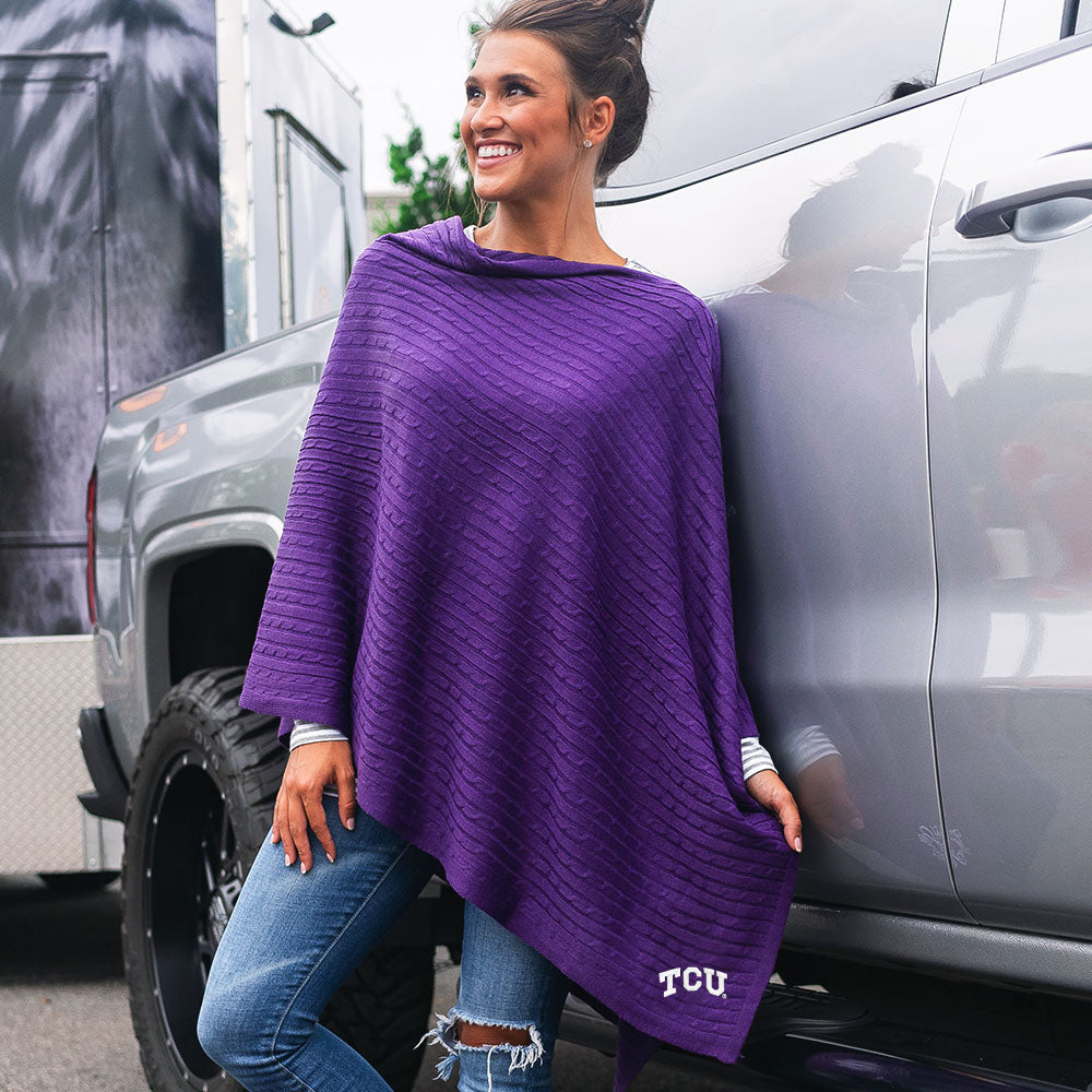[anna] tcu poncho at tailgate