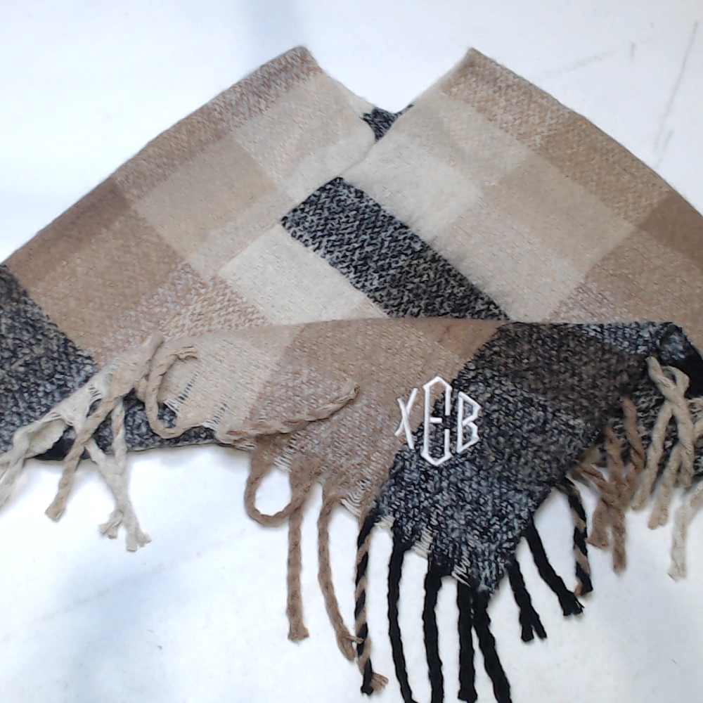 BLOOPER CLOTHING: Monogrammed Plaid Poncho