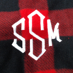BLOOPER CLOTHING: Monogrammed Plaid Fleece Pullover