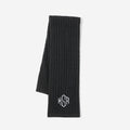 Monogrammed Cable Knit Scarf in Black