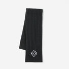Monogrammed Cable Knit Scarf | Black