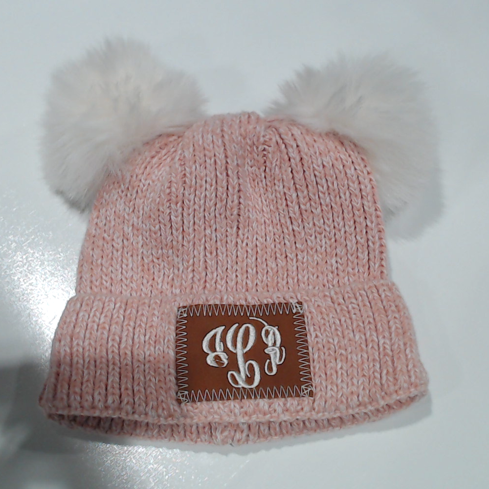 BLOOPER KIDS: Monogrammed Kids Pom Pom Beanie