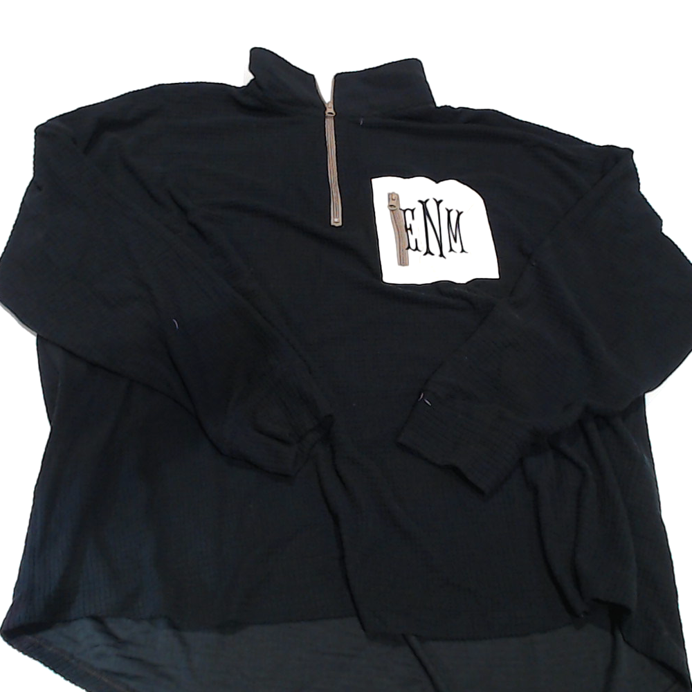 BLOOPER CLOTHING: Monogrammed Grid Fleece Quarter Zip Pullover