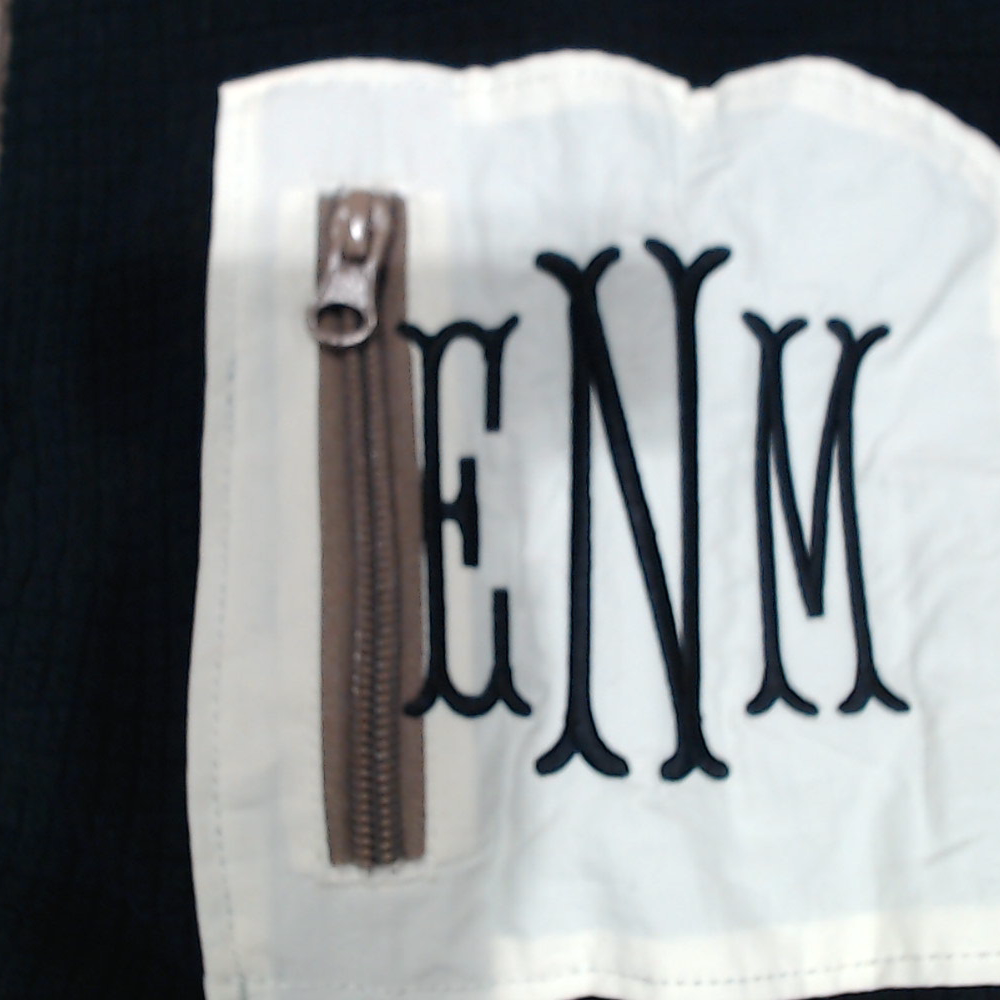 BLOOPER CLOTHING: Monogrammed Grid Fleece Quarter Zip Pullover