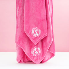 hot pink plush blanket mom and me studio shot