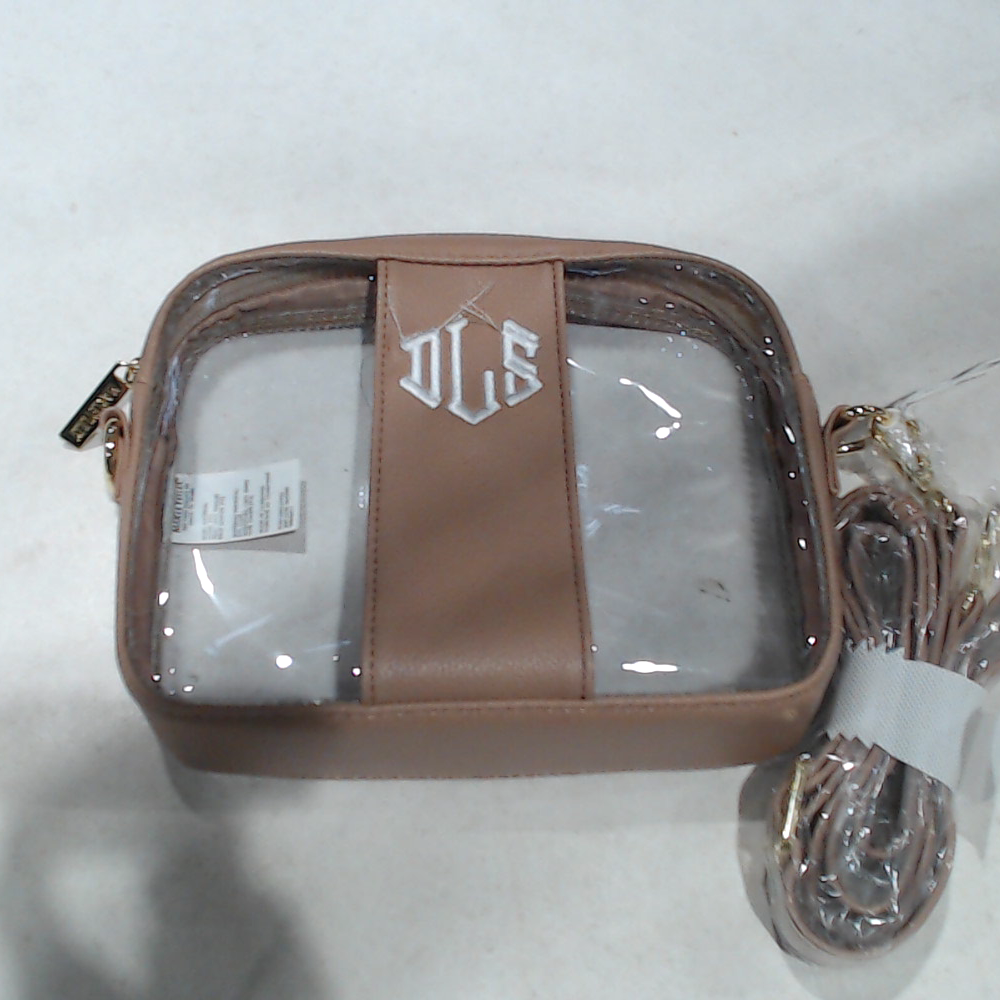 BLOOPER BAG: Monogrammed Clear Stadium Crossbody Bag