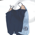 BLOOPER SWIM: Monogrammed Ruched Tankini