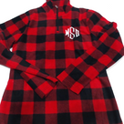 BLOOPER CLOTHING: Monogrammed Plaid Fleece Pullover