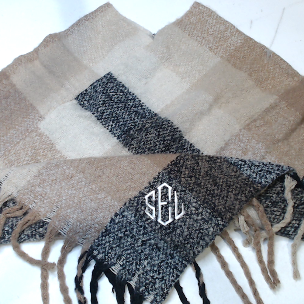 BLOOPER CLOTHING: Monogrammed Plaid Poncho