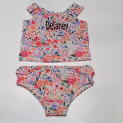 BLOOPER KIDS: Monogrammed Kids Ruffle Tankini