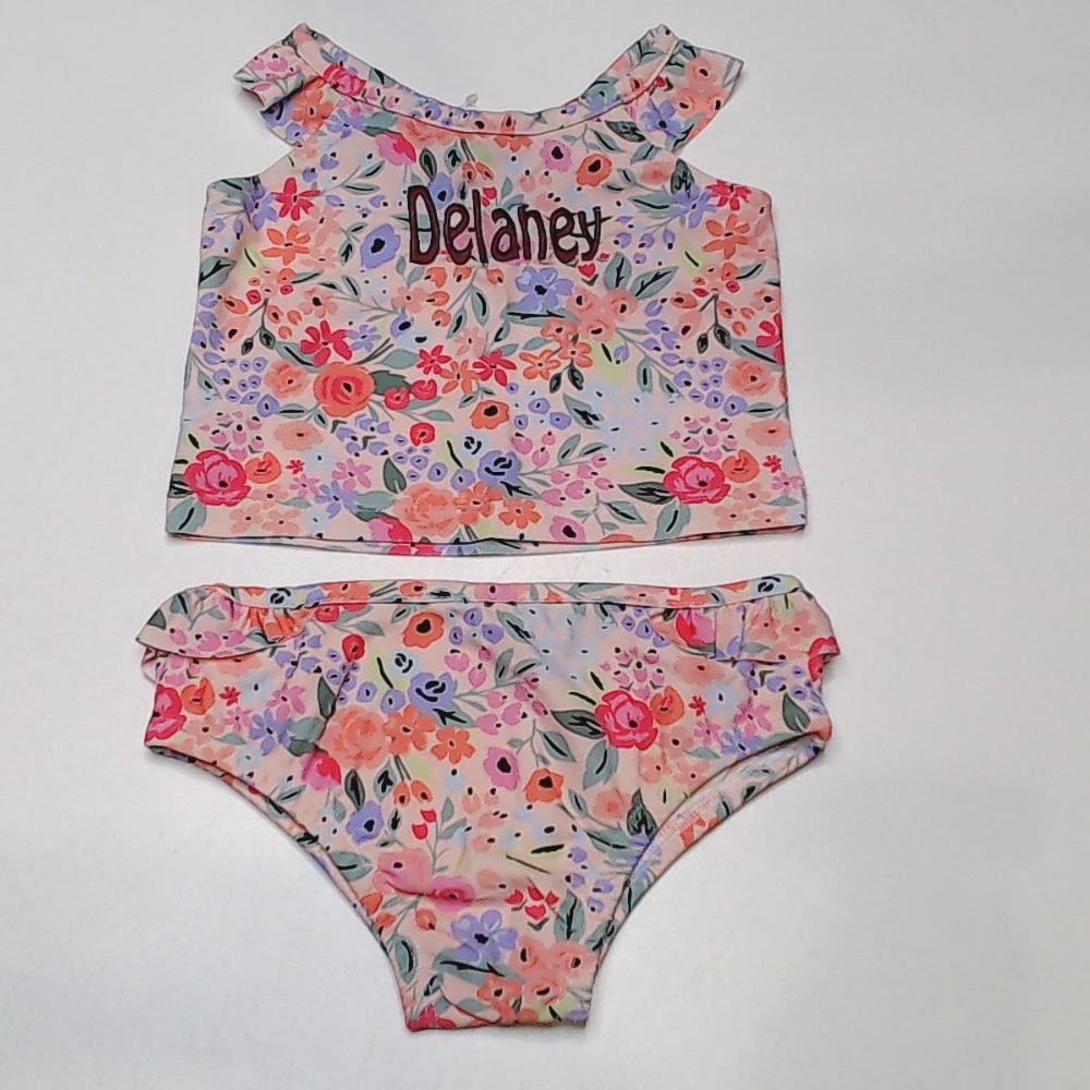 BLOOPER KIDS: Monogrammed Kids Ruffle Tankini