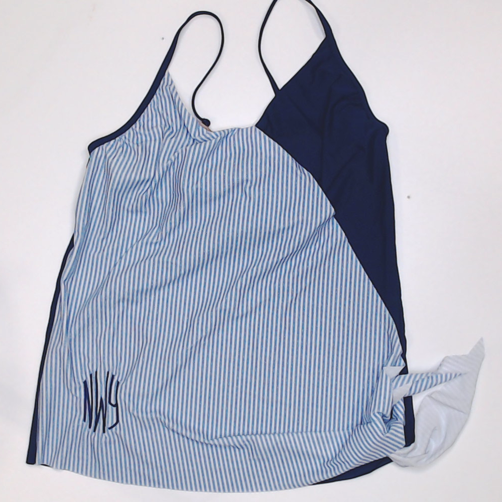 BLOOPER SWIM: Monogrammed Ruched Tankini