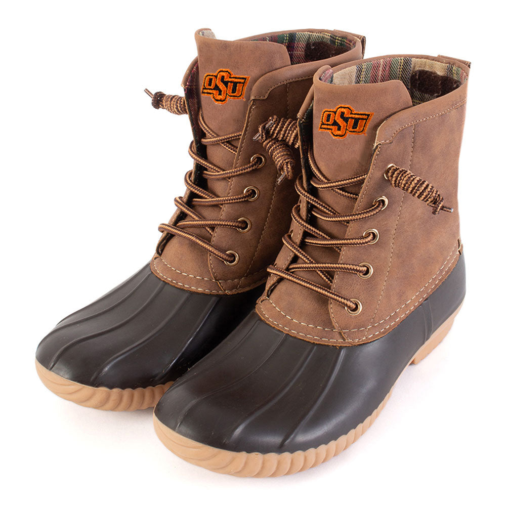 Oklahoma State Cowboys duck boots at angle