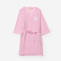 monogrammed scalloped robe in light pink