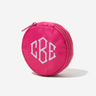Monogrammed Travel Jewelry Case | Hot Pink