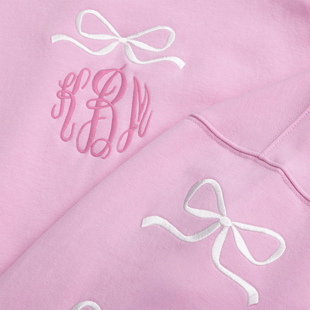 Embroidered Bows Sweatshirt detail shot