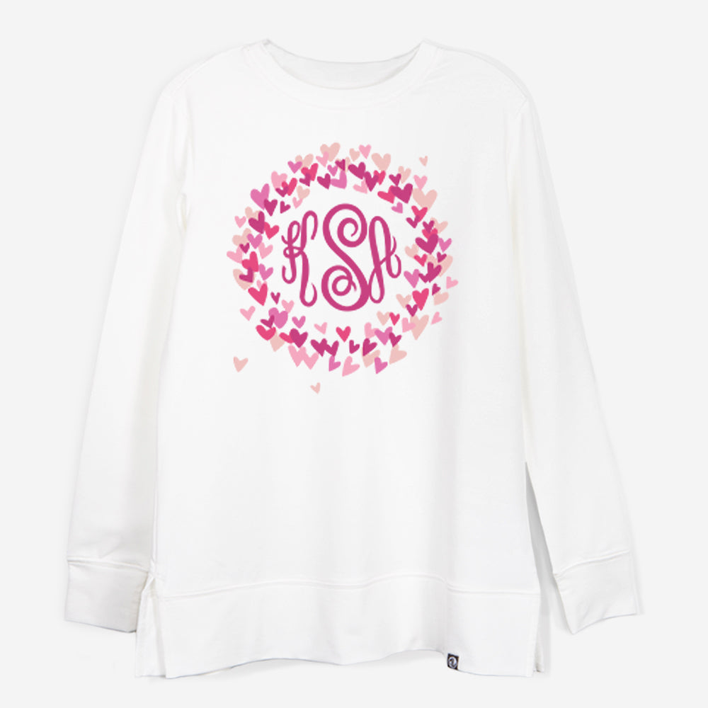 Personalized Valentines Crewneck Hearts