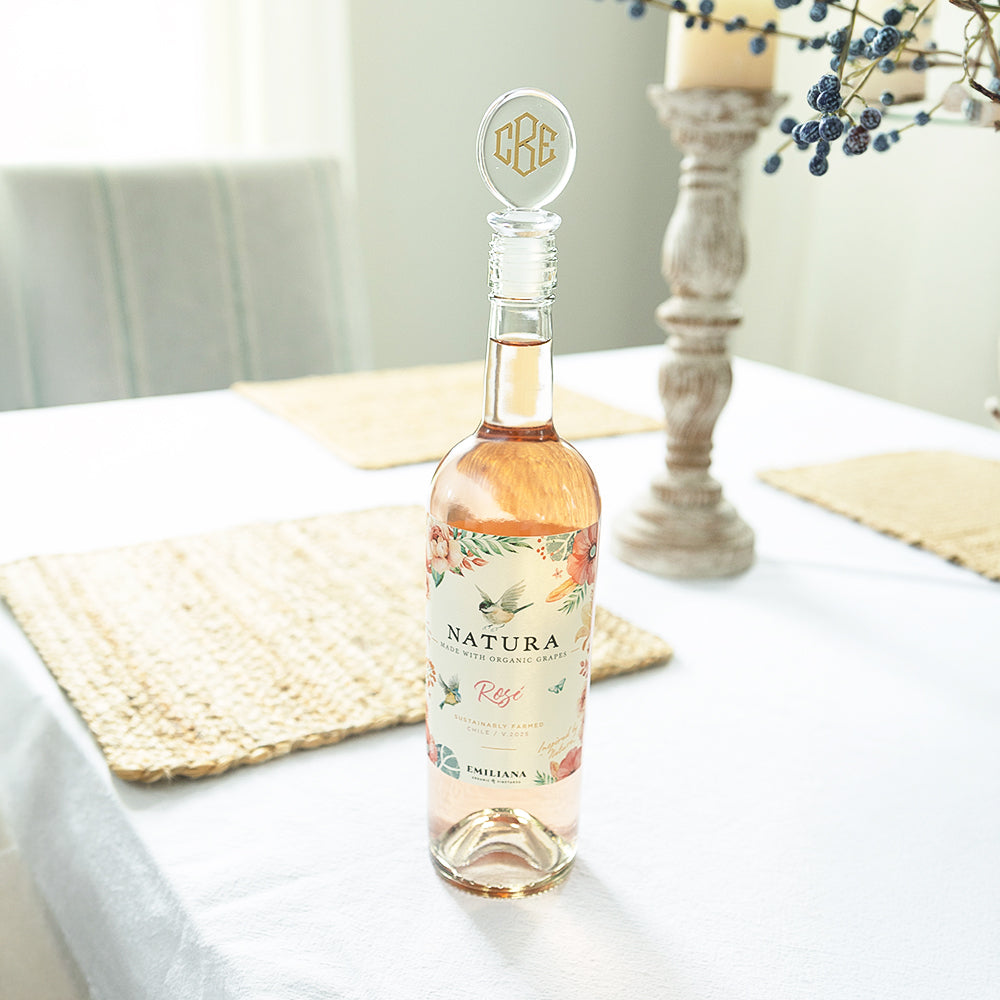 wine stopper in rose bottle
