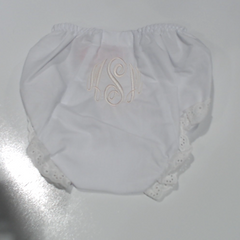 BLOOPER KIDS: Monogrammed White Eyelet Baby Bloomers