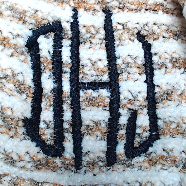 BLOOPER CLOTHING: Monogrammed Striped Chenille Poncho