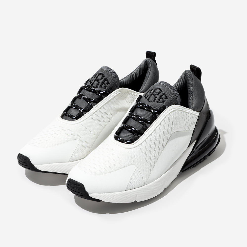 Monogrammed Colorblock Sneakers in Charcoal