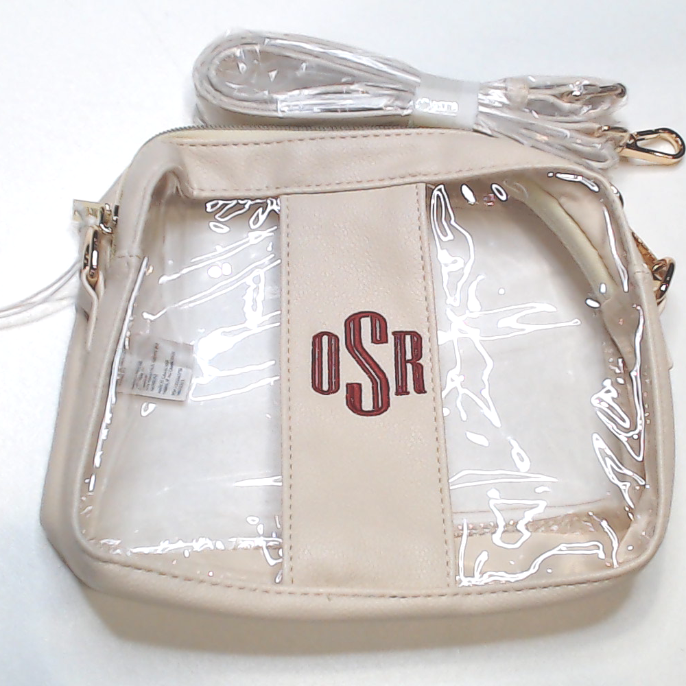 BLOOPER BAG: Monogrammed Clear Stadium Crossbody Bag