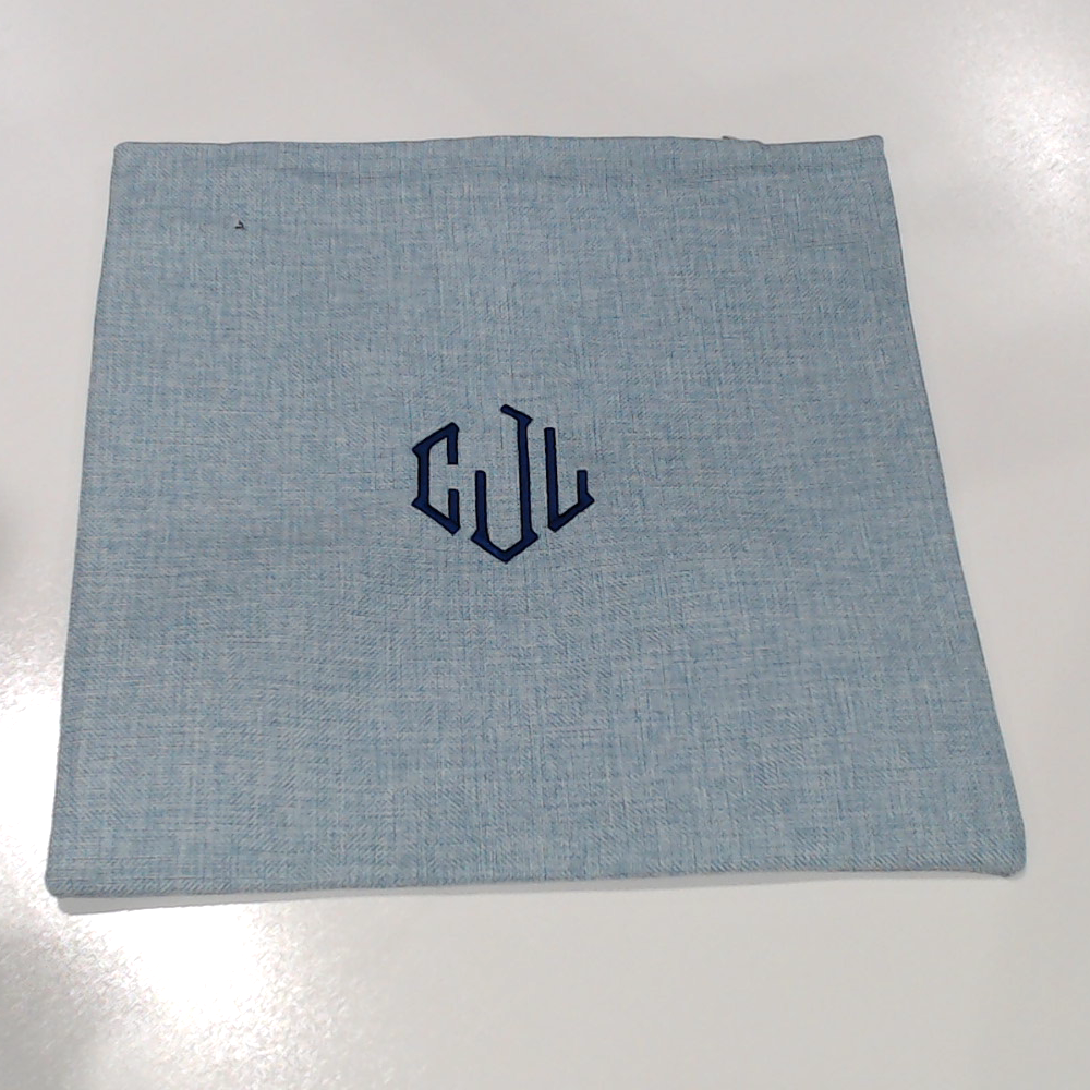 BLOOPER ACCESSORY: Monogrammed Linen Pillow Case
