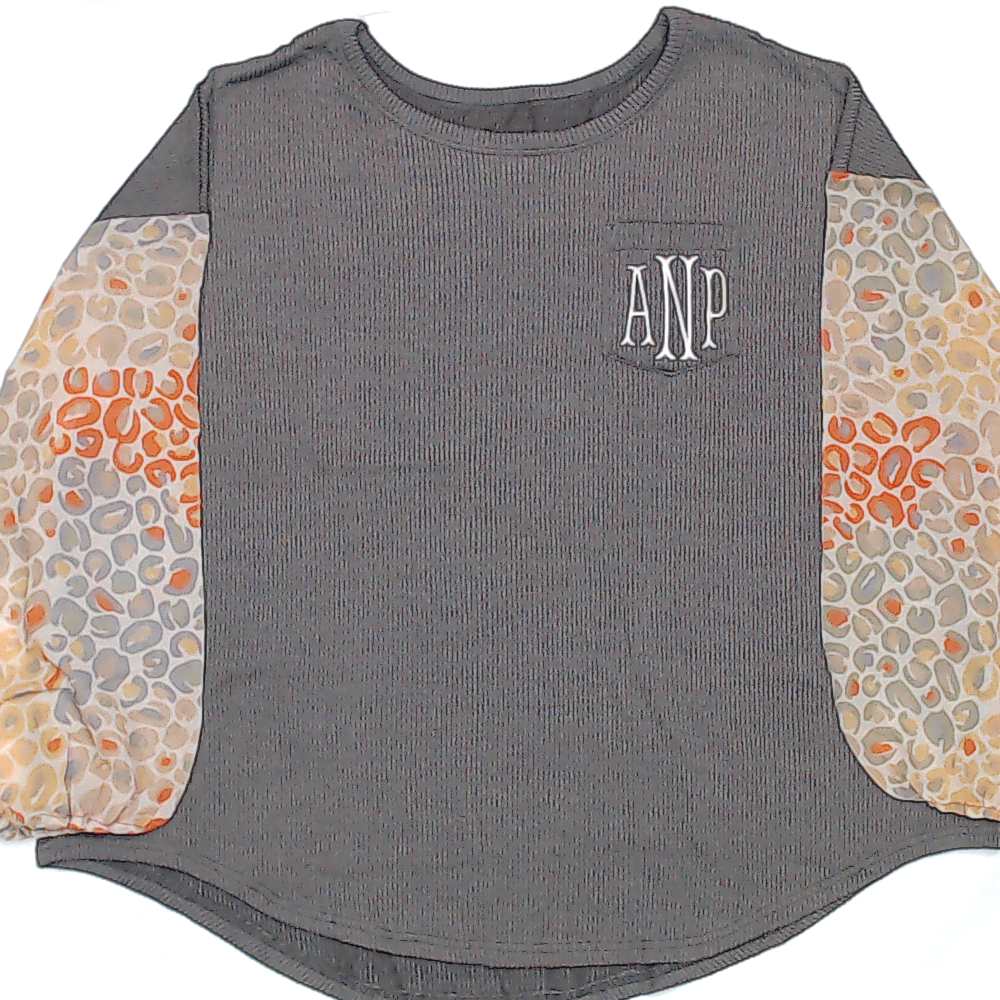 BLOOPER CLOTHING: Monogrammed Puff Sleeve Top