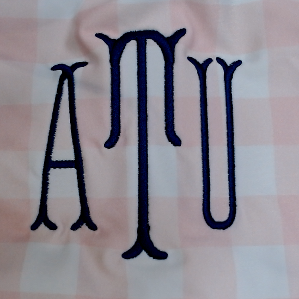 BLOOPER SWIM: Monogrammed High Neck Bikini Top