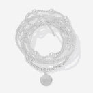 Phi Mu Pearl Bow Bracelet Stack | Silver
