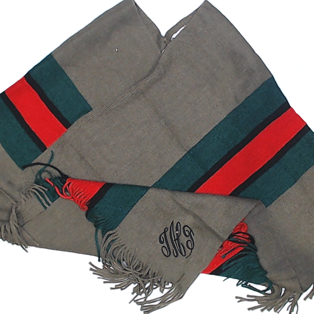 BLOOPER CLOTHING: Monogrammed Striped Poncho