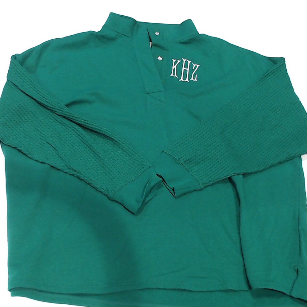 BLOOPER CLOTHING: Monogrammed Waffle Snap Pullover