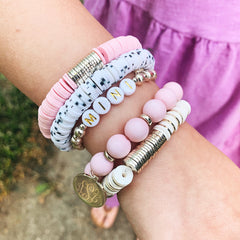 kids mini monogrammed bracelet set
