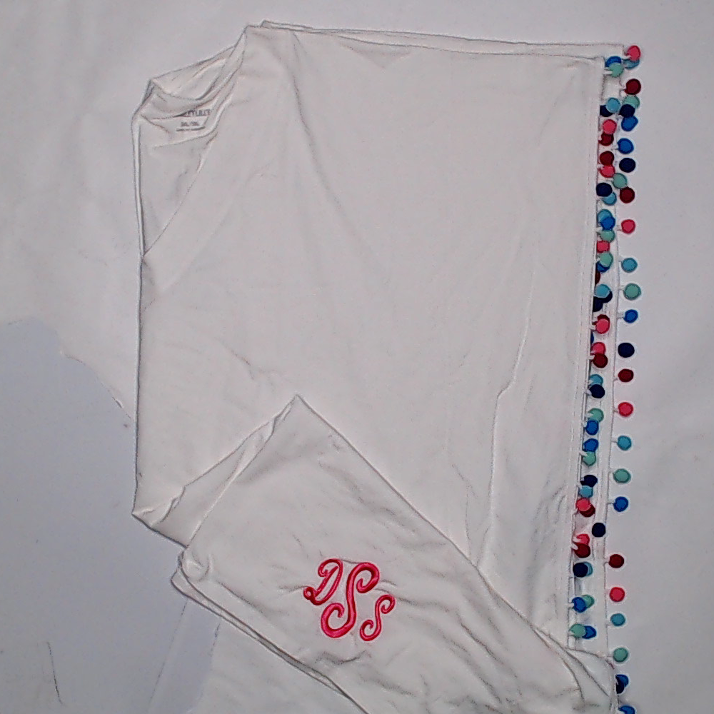 BLOOPER SWIM: Monogrammed Pom Pom Cover Up