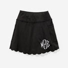 Monogrammed Girls Skort | Black Scallop
