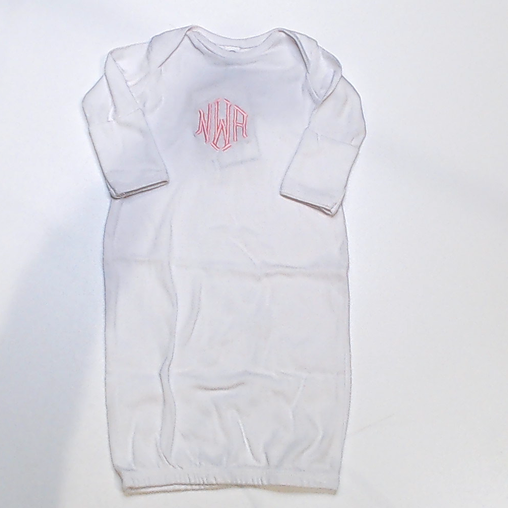 BLOOPER KIDS: Monogrammed Baby Layette Gown