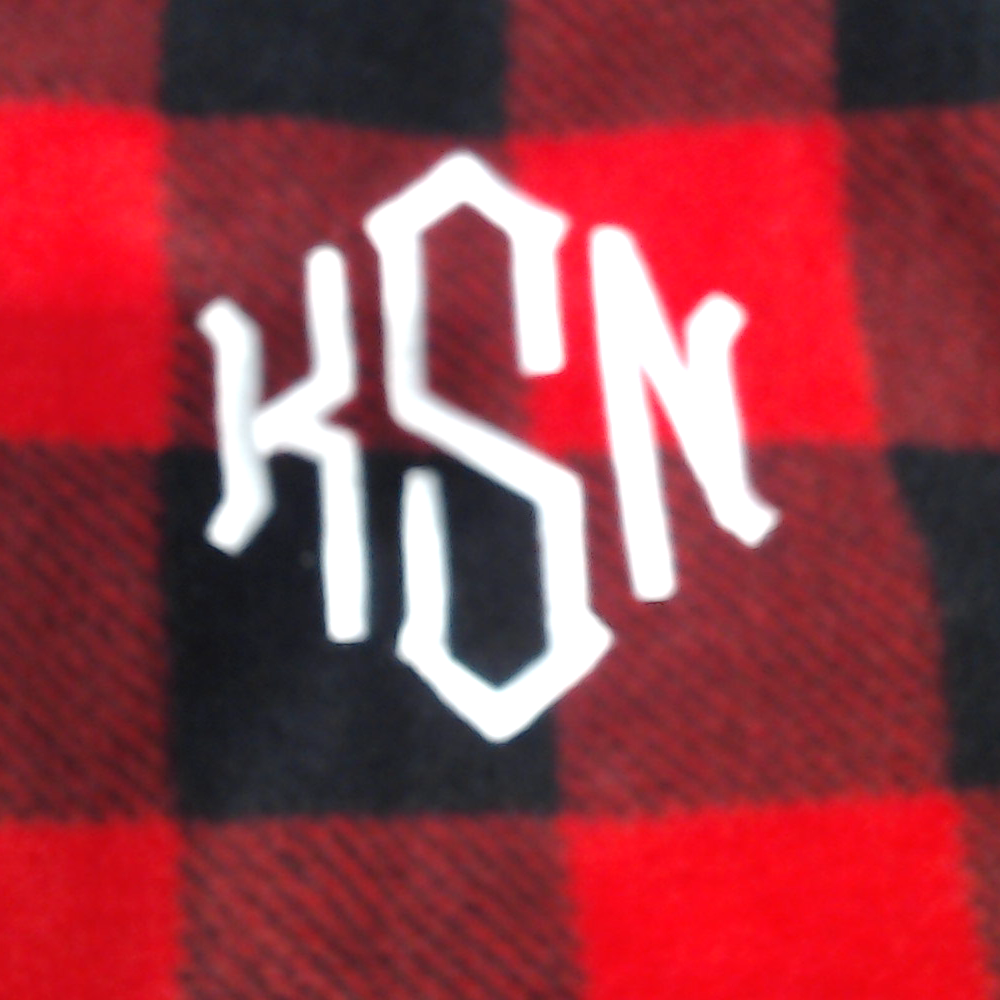 BLOOPER CLOTHING: Monogrammed Plaid Fleece Pullover