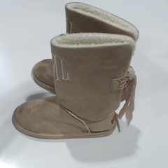 BLOOPER SHOES: Monogrammed Sherpa Tie Booties
