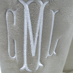 BLOOPER SHOES: Monogrammed Sherpa Tie Booties